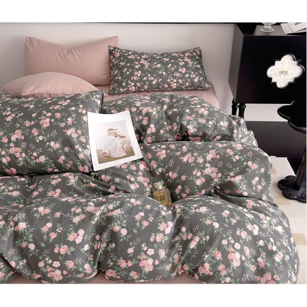 Say Yes Bedding Nina Blossom Brown Double Layer Cotton Comforter‎ Set Twin XL